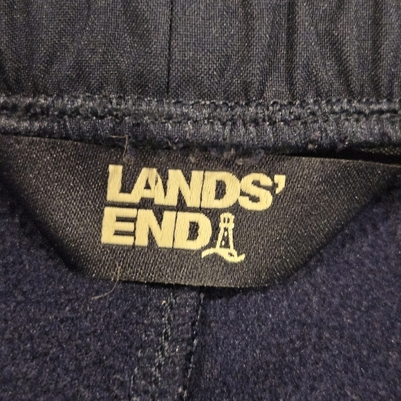 Lands' End SZ Med Navy Blue Pull On Skinny Track Pants W/Hip Pockets & Cargo - Picture 3 of 11